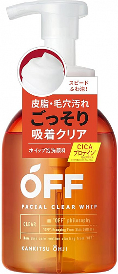 Пенка для умывания лица COSMETEX ROLAND Kankitsu-Oji Facial Clear Whip очищающая с маслом цитрусовых и чайного дерева, с цитрусовым ароматом, 360 мл