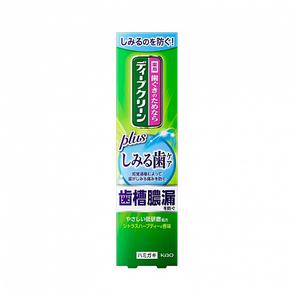 Лечебно-профилактическая зубная паста KAO Deep Clean Sensitive Teeth Care для чувствительных зубов, со вкусом лекарственных трав и цитрусовых, 100 г