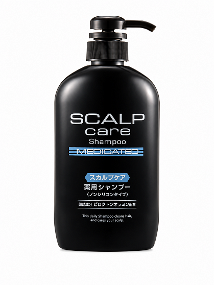 Мужской шампунь KUMANO YUSHI Scalp Care Shampoo для глубокого очищения кожи головы, борьбы с перхотью, зудом и избыточной жирностью, 600 мл