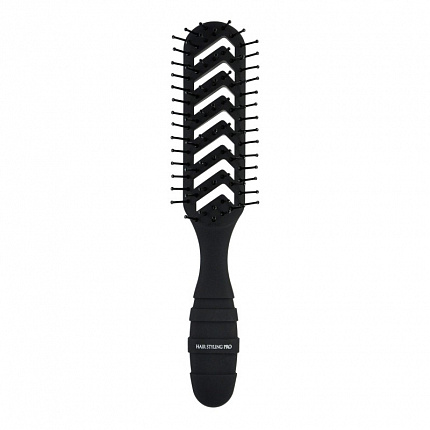 Профессиональная скелетная расческа VeSS HAIRSTYLING PRO Skeleton Brush для сушки и укладки волос, черная