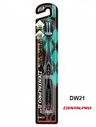 Зубная щётка Dentalpro DW21 Black-Dia Super-fine Hair Wide c платиновой коллоидной керамикой, с широкой головкой и ультратонкими щетинками (мягкая), корпус черный