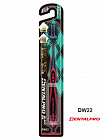 Зубная щетка Dentalpro DW22 Black-Dia Super-fine Hair Wide с платиновой коллоидной керамикой, с широкой головкой и ультратонкими щетинками (средней жесткости), корпус черный/красный