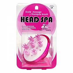 Щетка для массажа кожи головы и мытья волос IKEMOTO Head Spa Brush, розовая