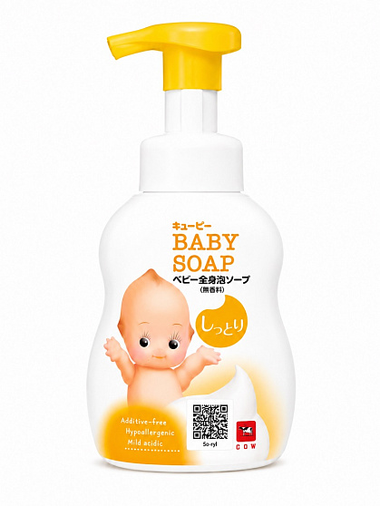 Детское пенящееся мыло COW QP Baby Soap с первых дней жизни, 400 мл