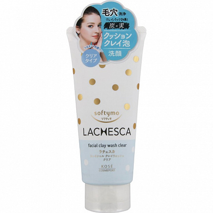 Очищающая пенка для умывания с глиной и древесным углём KOSE Lachesca Clay Wash Clear, 130г