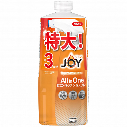 Спрей-пенка для мытья посуды и кухонных принадлежностей P&G Joy All-in-One Foam Spray с освежающим цитрусовым ароматом), сменная упаковка 690мл