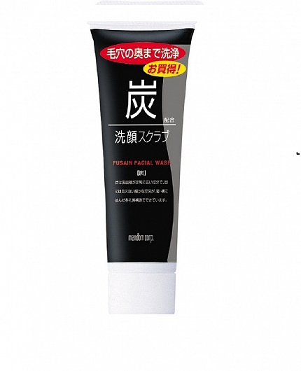 Мужская охлаждающая пенка-скраб для умывания жирной кожи лица MANDOM Сharcoal cleansing scrub с древесным углем и ментолом, 100 г