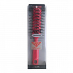 Профессиональная расческа для укладки волос Vess SKELTON BRUSH (с антибактериальным эффектом), цвет ручки - красный